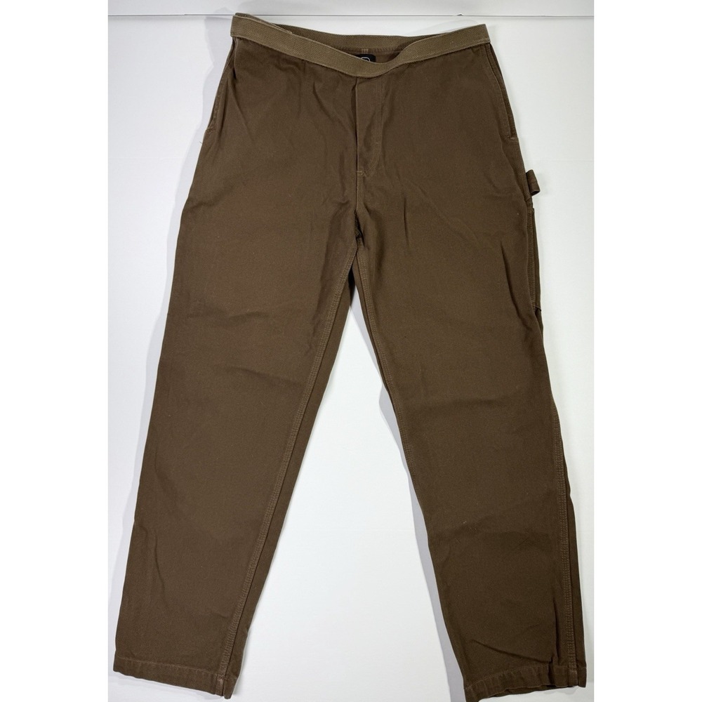 Brain Dead Utility Pants Mens Large Brown Canvas Power Fist Patch Workwear